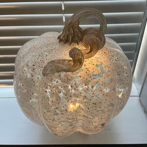 Glass Pumpkin with Light